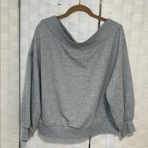 Women's Grey Off-Shoulder Sweatshirt
